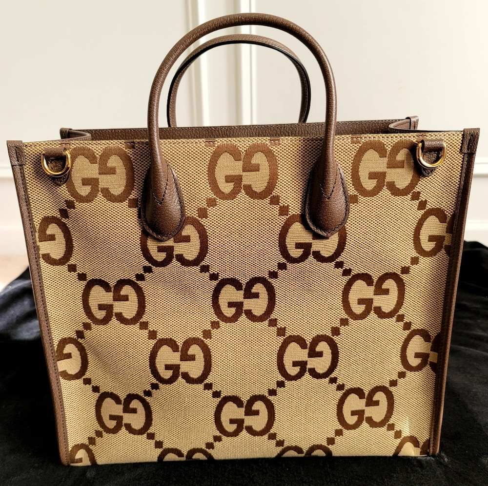 💯Authentic Gucci Jumbo Monogram Large Tote